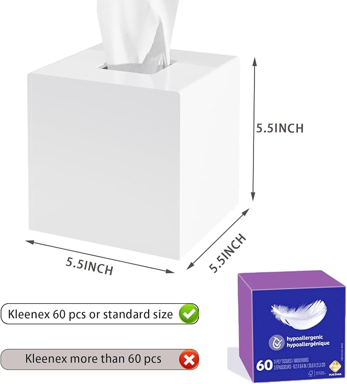 Acrylic Tissue Box Cover, Facial Napkin Dispenser - Image 2