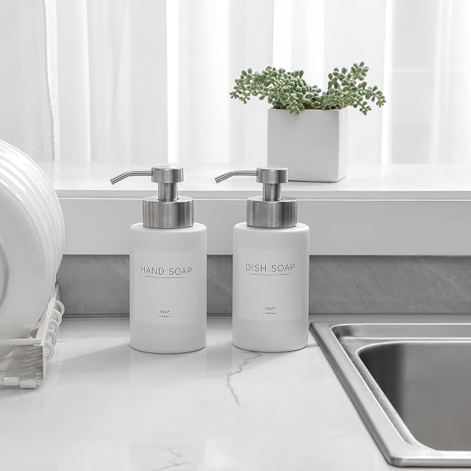 Foaming Soap Dispenser Set, 12 Oz Glass Hand Soap Dispenser - Image 4