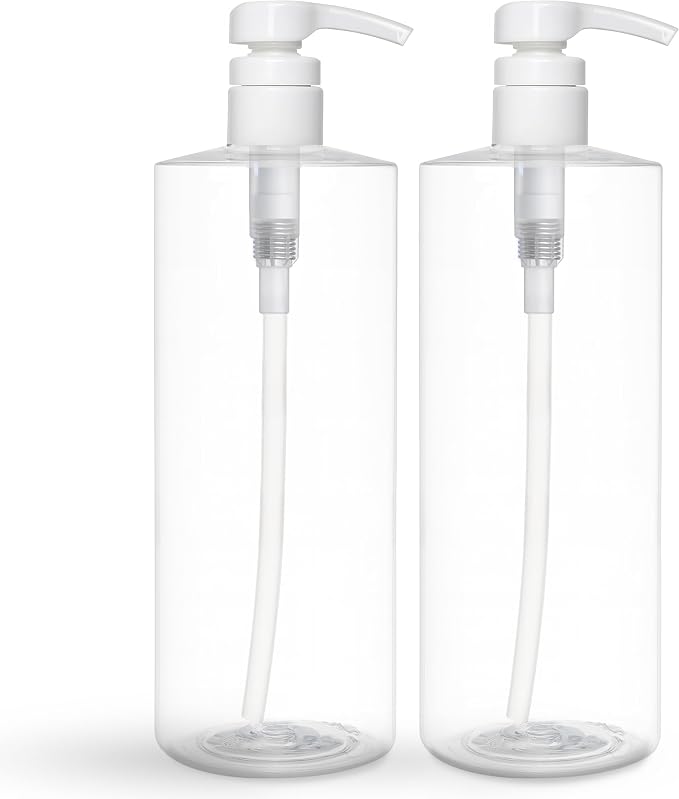 BRIGHTFROM Empty Shampoo Pump Bottles, 32 OZ / 1 Liter, BPA-Free Cylinder by BRIGHTFROM