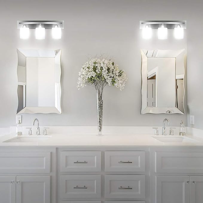 PARTPHONER - Bathroom Vanity Light Fixture - Over Mirror - Modern Glass Shade - - Image 5