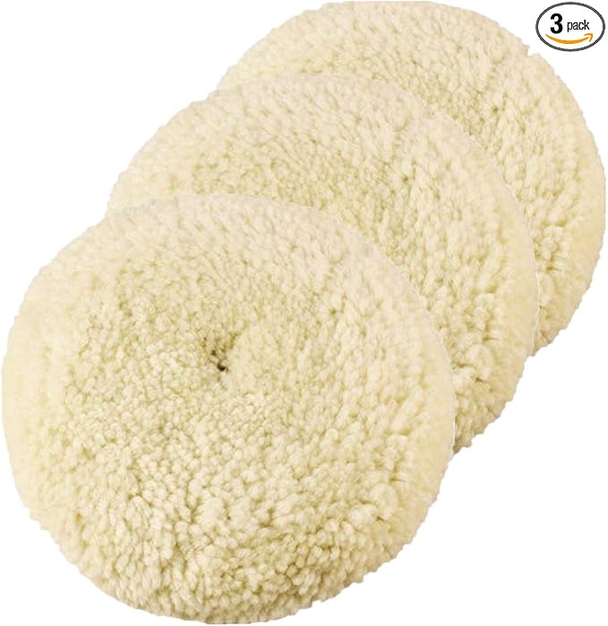 Wool Buffing Pad, 3 Pack 7" Car Polishing Pad by INZOEY