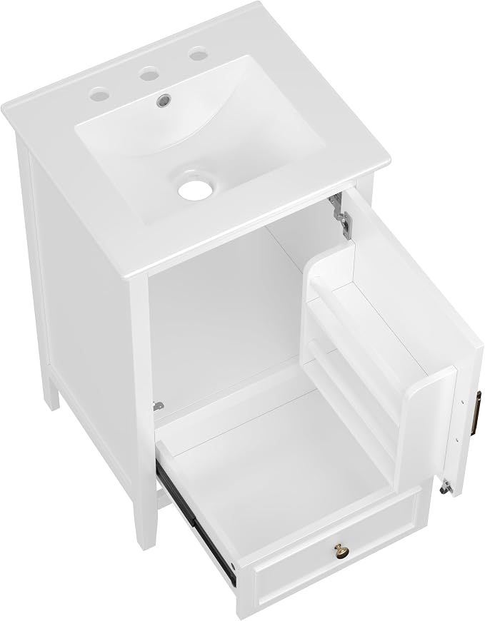 Bellemave 20 Inch Vanity with Sink, Free Standing Bathroom Vanity Cabinet with - Image 7