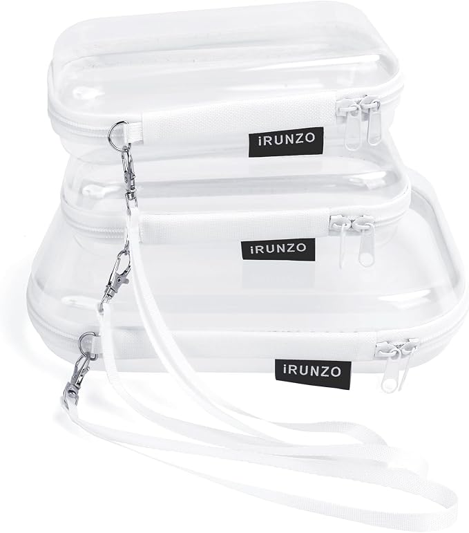 3 PCS Clear Hard Shell Zipper Case by Unknown