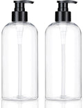 Empty Plastic Pump Bottles Dispenser 2 Pack Clear Refillable Pump Bottle by KREMORV