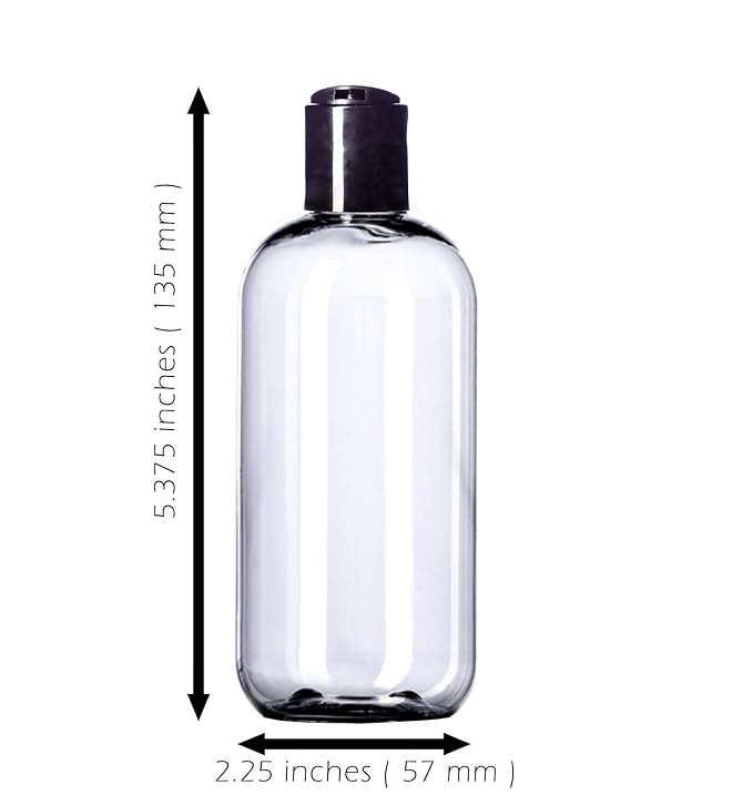 8oz Plastic Bottles BPA-Free Squeeze Clear Toiletries and Shampoo Containers - Image 4
