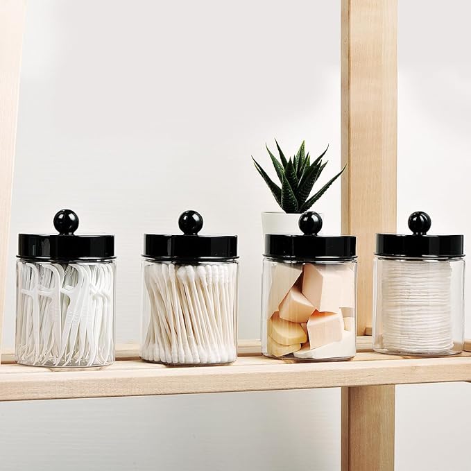 Amolliar Apothecary Jars Bathroom Vanity Storage Organizer Set -Countertop - Image 2