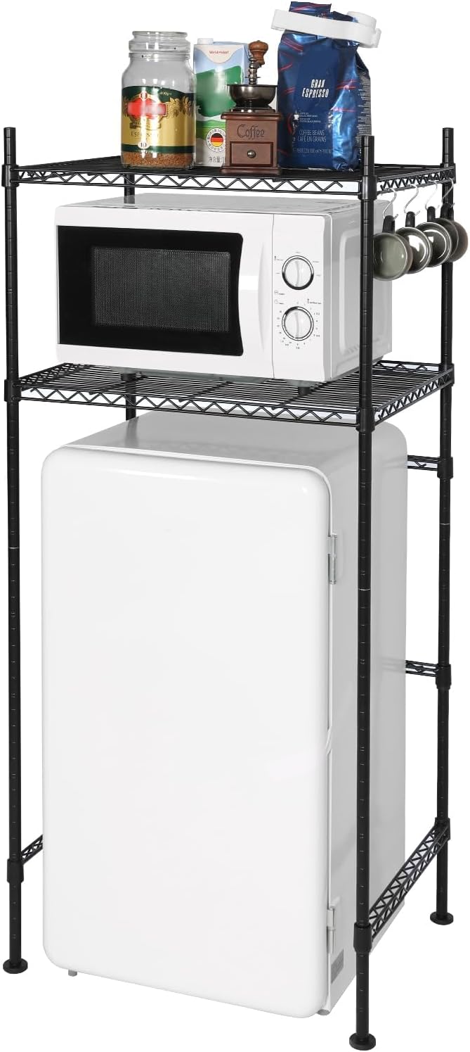 LUCKUP Mini Fridge Shelf 2-Tier Height Adjustable Mini Fridge Stand by LUCKUP