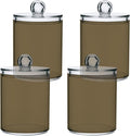 Tan Qtip Holder Organizer Dispenser Cotton Swabs Cans Plastic Jars by SHJI