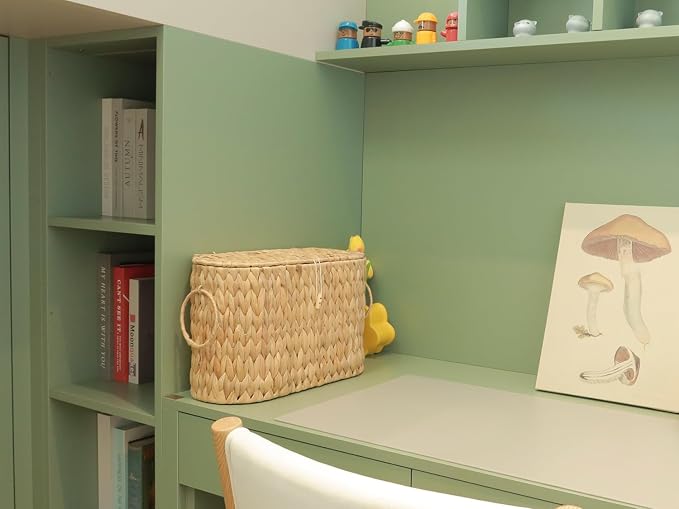 Toilet Paper Basket with Lid, Wicker Basket - Image 9