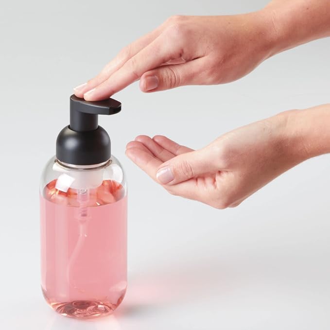 mDesign Round Plastic Refillable Foaming Soap Dispenser Pump Bottle - Image 5