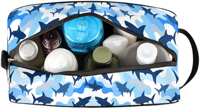 Shark Blue Camo Kids Toiletry Bag - Image 6