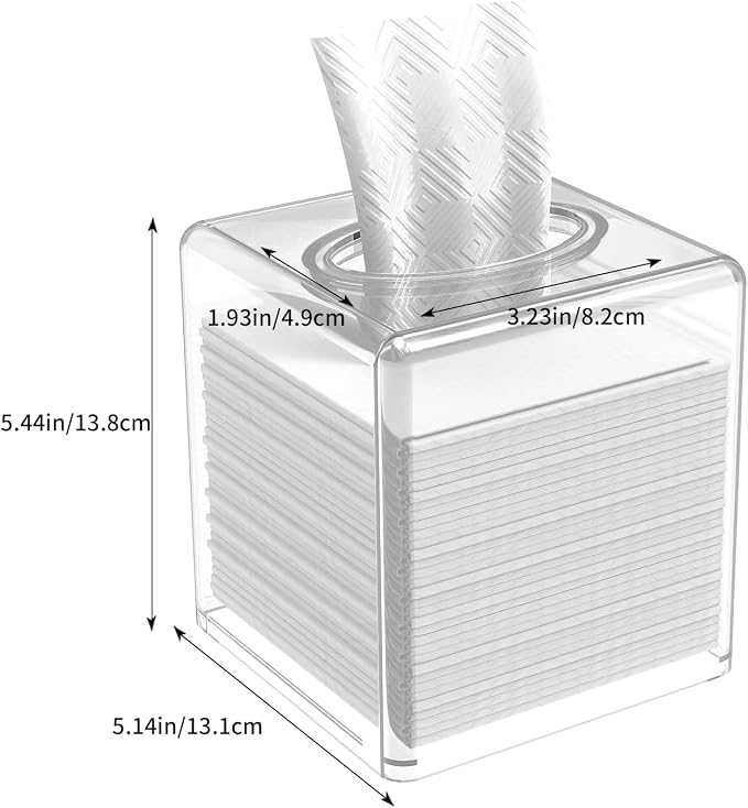 Clear Acrylic Square Facial Tissue Box Holder - Image 2