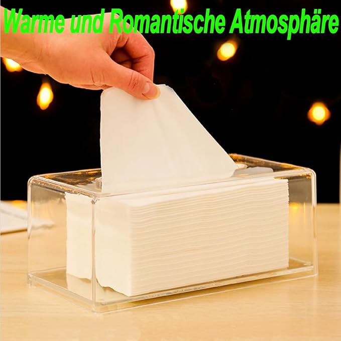 Square Clear Acrylic Tissue Box, Box Covers Rectangular, Bathroom Facial Napkin - Image 7