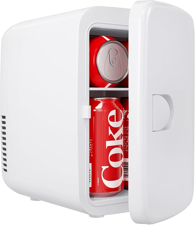EUHOMY Mini Fridge, 4 Liter/6 Can Compact Refrigerator, AC/DC Portable Cooler & by EUHOMY