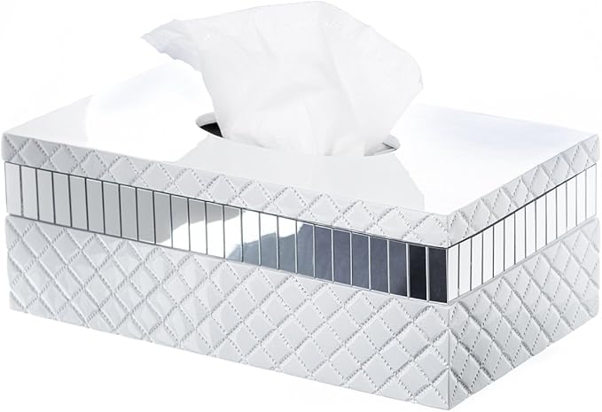 Creative Scents Quilted Mirror Rectangle Tissue Box Cover by CreativeScents