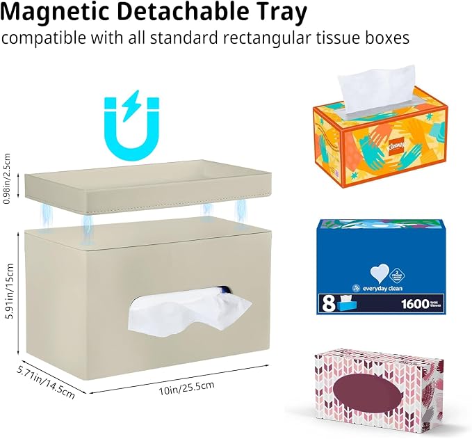 PU Leather Tissue Box Cover Rectangle - Image 3