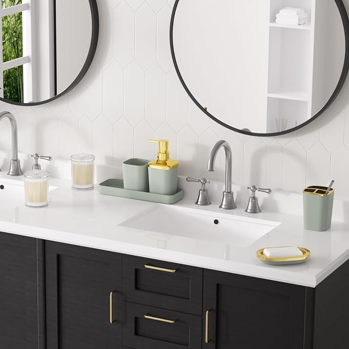 Bathroom Set, Sage Green Bathroom Accessories Set - Image 2