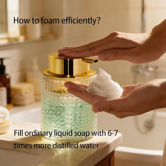 Glass Foaming Soap Dispenser, Foam Dispenser Bottle - Image 3