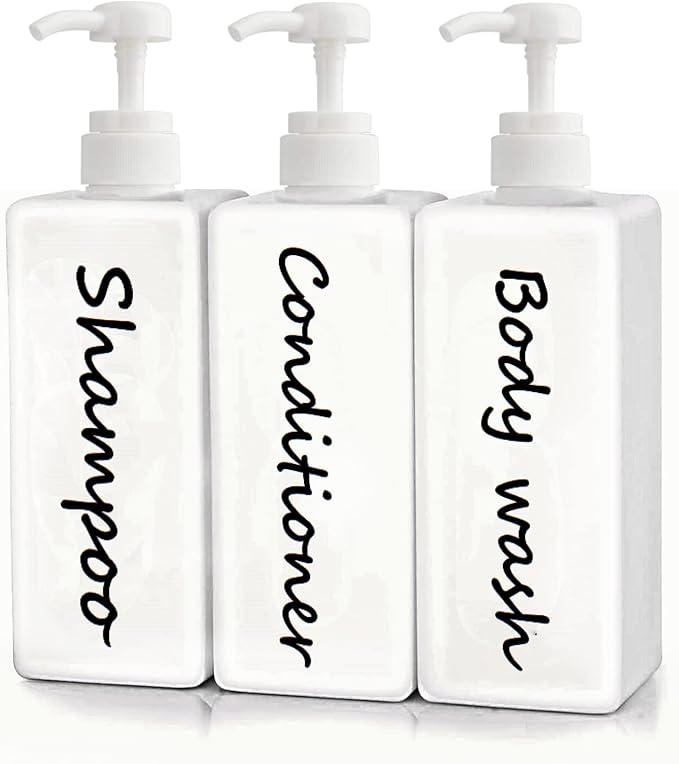 21oz Shampoo and Conditioner Dispenser Modern Refillable Shampoo Pump Bottles by DIDROOM