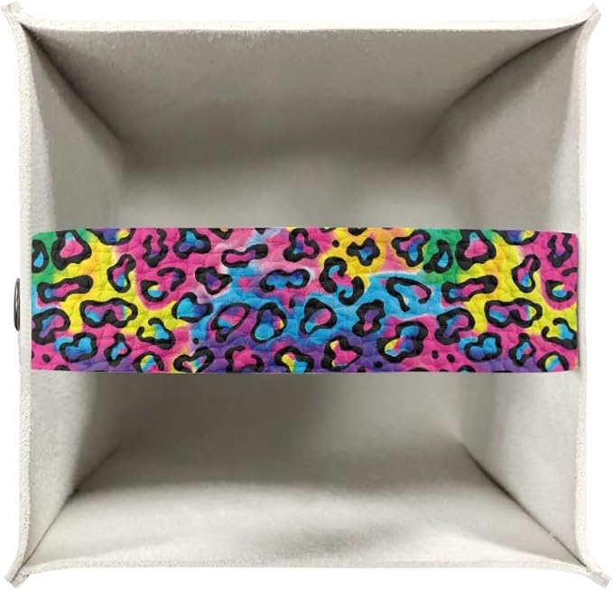 Rainbow Leopard Tissue Box Holder Waterproof PU Leather Square Tissue Box Cover - Image 3