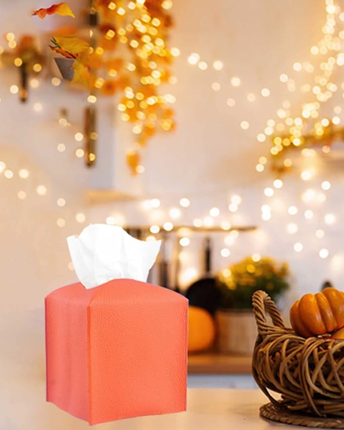 Orange Tissue Box Cover Square – Tissue Box Holder - Image 3