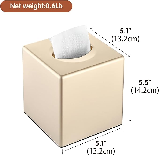 Tissue Box Cover, Decorative Square Facial Storage Tissue Box Holder, Home - Image 3