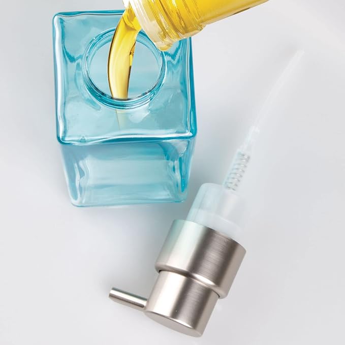 mDesign Glass Refillable Foaming Hand Soap Dispenser Modern Square Pump Bottle - Image 4