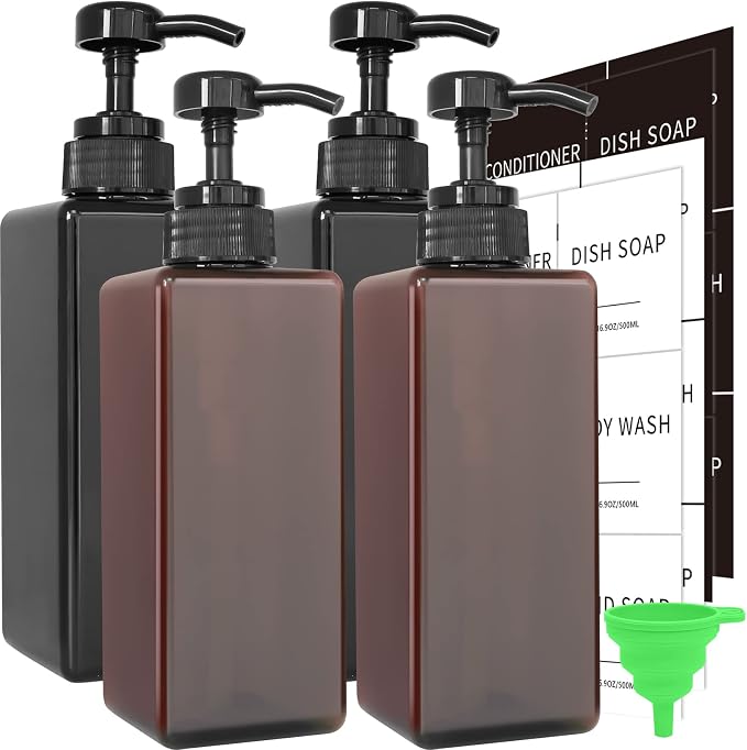 Soap Dispenser with Waterproof Labels, Thickened Plastic Hand Soap Dispenser by Lewistin