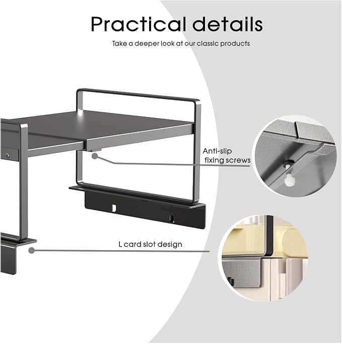 Adjustable Fridge Top Storage Rack, 20.8"-36.6" Expandable Organizer Shelf - Image 9
