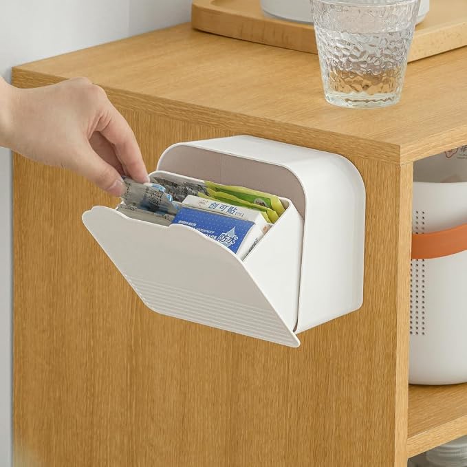 Poeland Wall Mounted Storage Box Small Item Organizer Sanitary Napkins Holder - Image 3