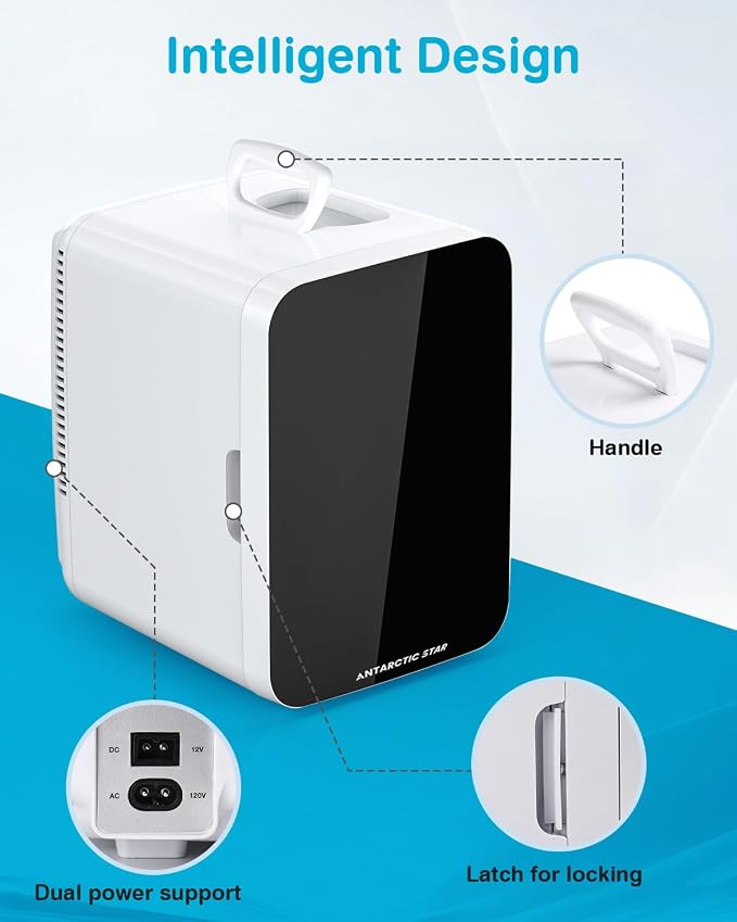 Antarctic Star Compact Mini Fridge, 10L Portable Small Refrigerator, 2.6 Gal - Image 4