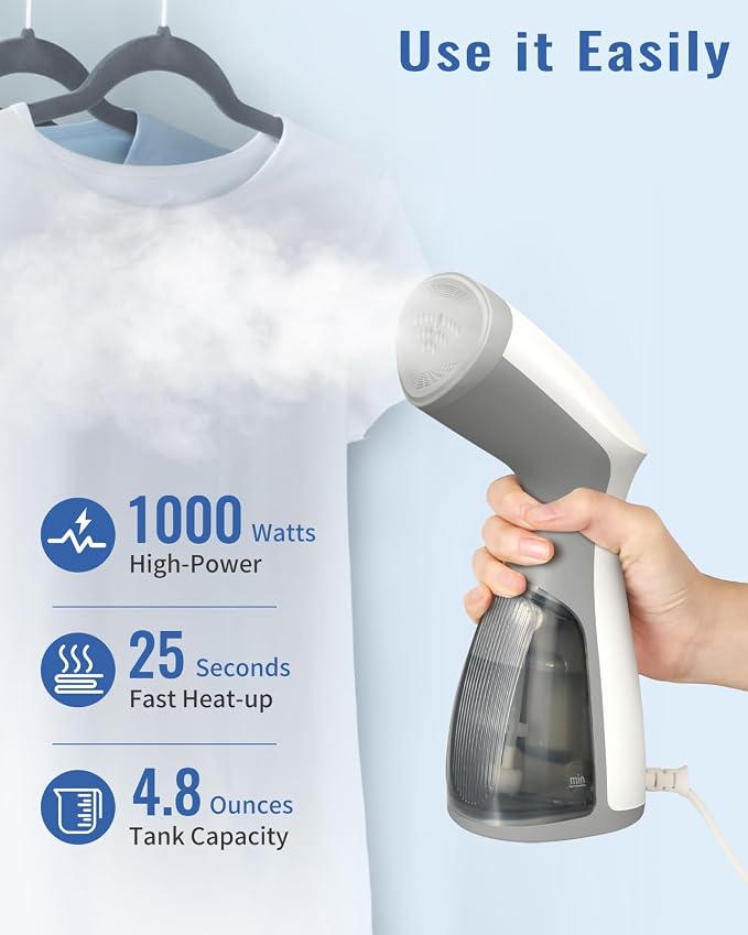 BEAUTURAL Steamer for Clothes, Portable and Handheld Garment Wrinkle Remover - Image 2