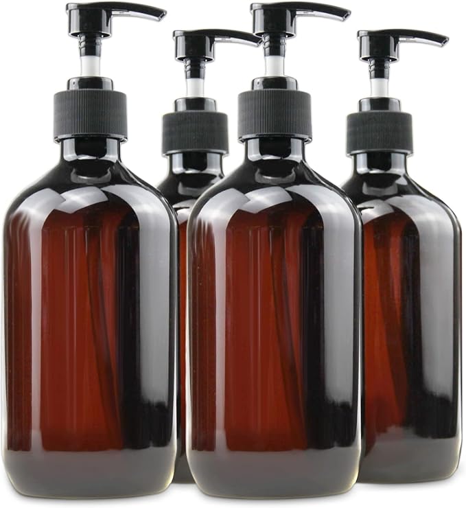 Empty Plastic Bottles with Pump Dispenser and Labels Included, Refillable - Image 2