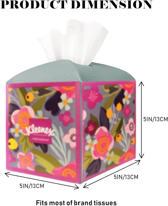 Tissue Box Cover Holder Square Tissue Cube Cover PU Leather Tissue Organizer - Image 6