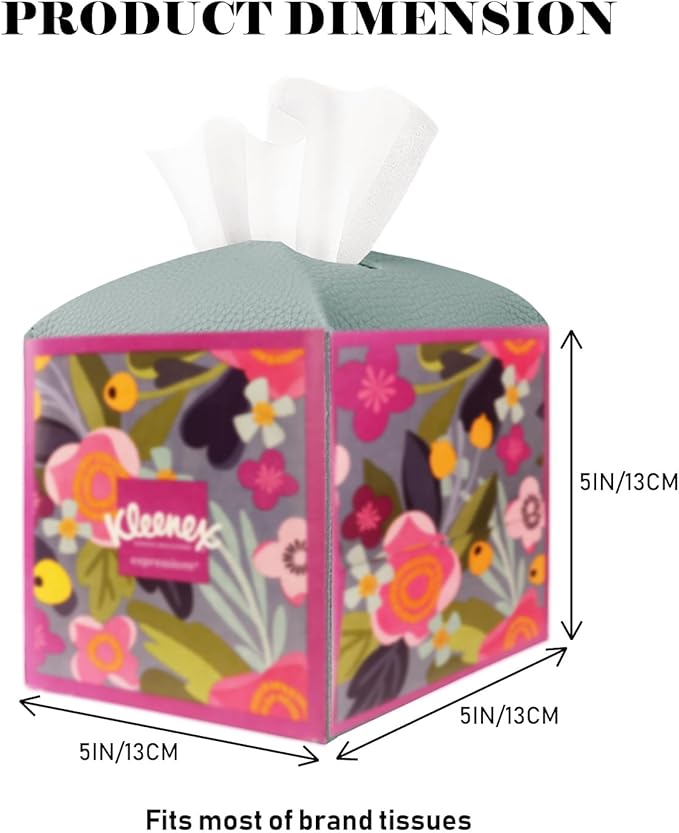 Tissue Box Cover Holder Square Tissue Cube Cover PU Leather Tissue Organizer - Image 6