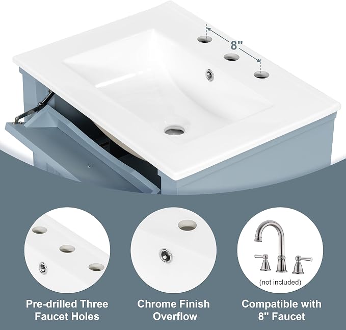 Harper & Bright Designs 24" Bathroom Vanity - Image 6