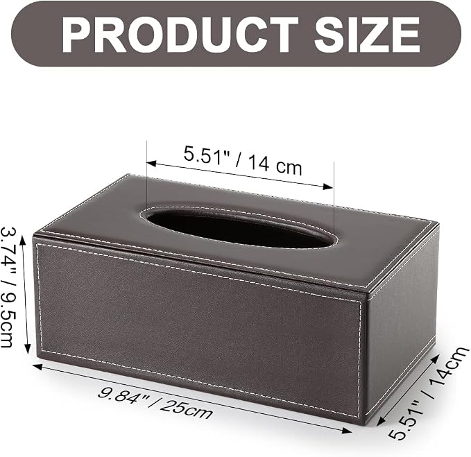 KINGFOM Rectangular PU Leather Tissue Box Cover - Image 2