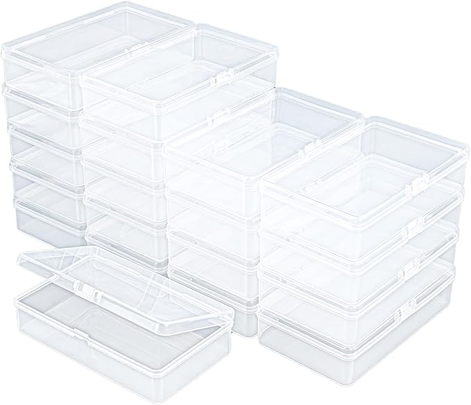 19 Pack Rectangular Clear Plastic Storage Containers Box by Thintinick
