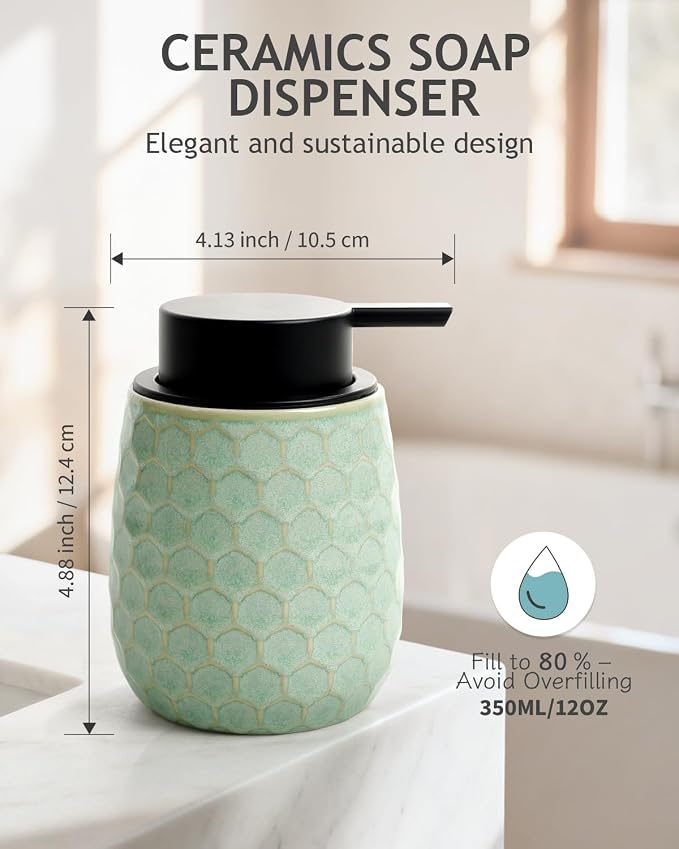Foaming Soap Dispenser, 12OZ Ceramic Foam Hand Soap Dispenser - Image 2