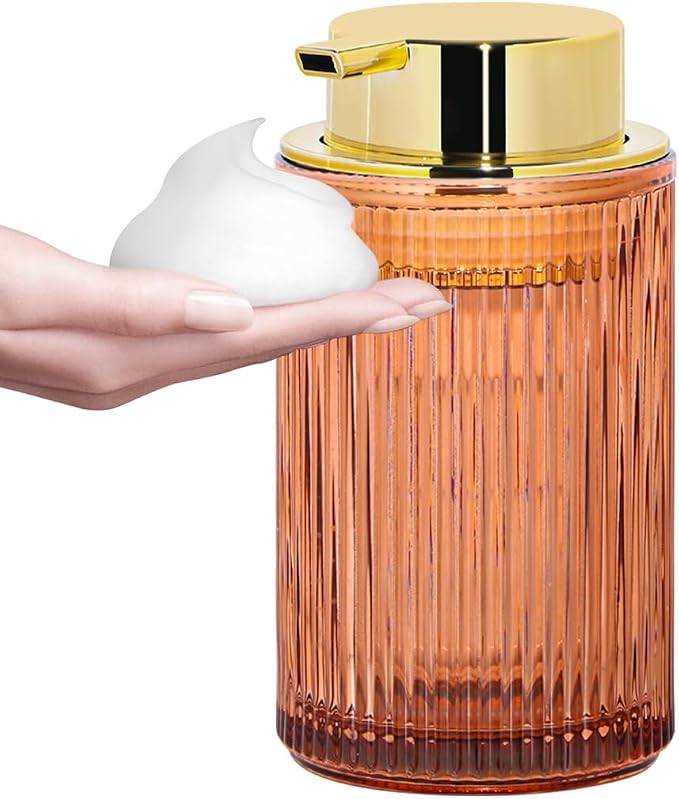 Foaming Soap Dispenser, 12 Oz Thick Glass Foam Hand Soap Dispenser, Refillable by Tonxus