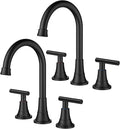 FORIOUS Matte Black Bathroom Faucet 3 Holes Vanity, 2 Handle 360° Swivel 8 In by FORIOUS