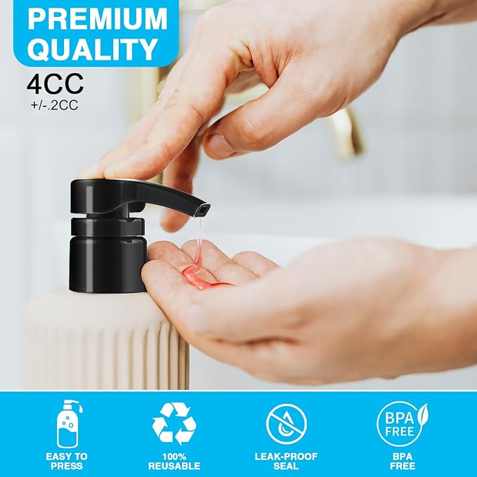 6 Pack White Universal Shampoo and Conditioner Pump - Image 6