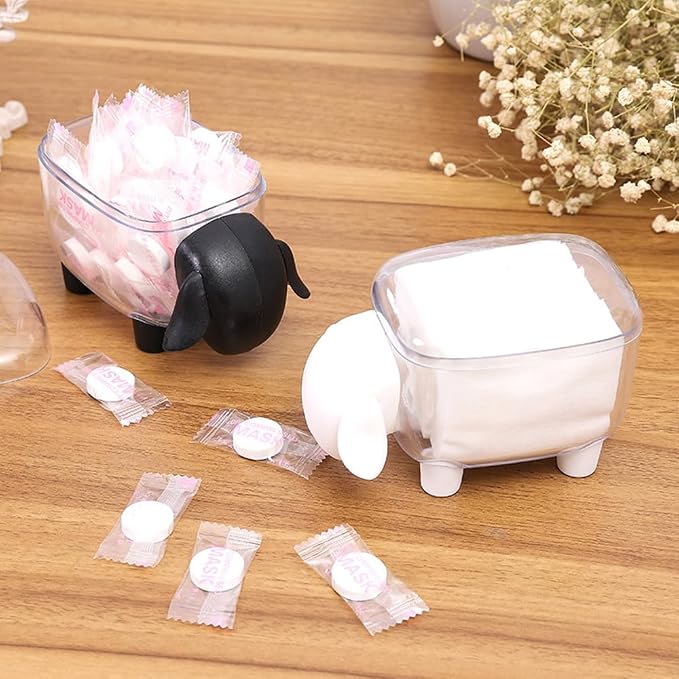 2-Pack Sheep Acrylic Cotton Ball & Qtip Dispenser - Image 6