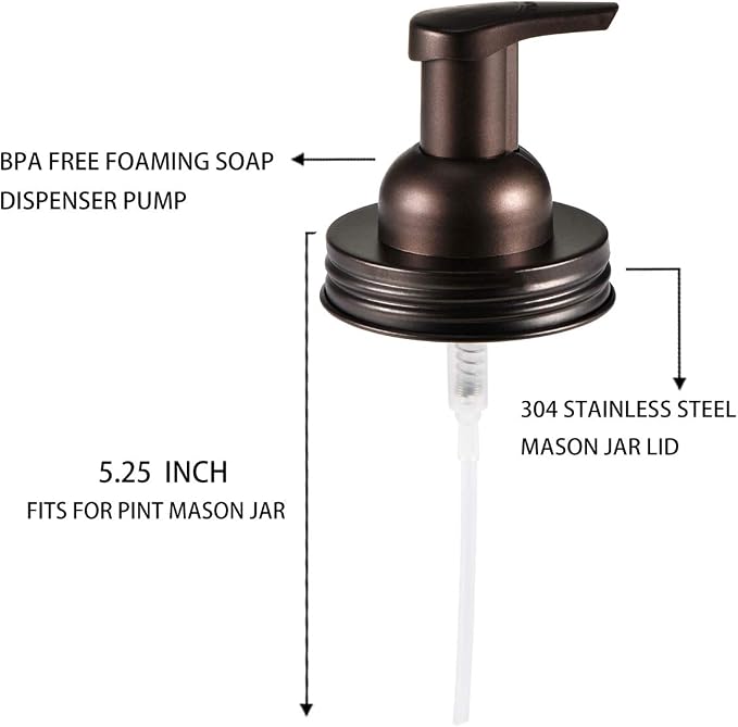 SheeChung 2 Pack Mason Jar Foaming Soap Dispenser Lids - Image 2