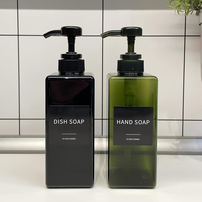 Soap Dispenser with Waterproof Labels, Thickened Plastic Hand Soap Dispenser - Image 4