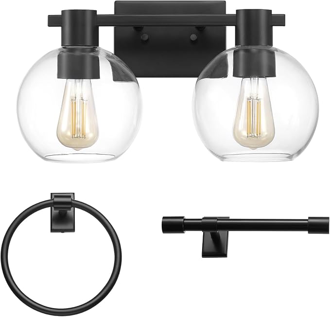 GLOBE Electric 63000057 3-Piece All-in-One Bathroom Set, Matte Black, Toilet by GlobeElectric