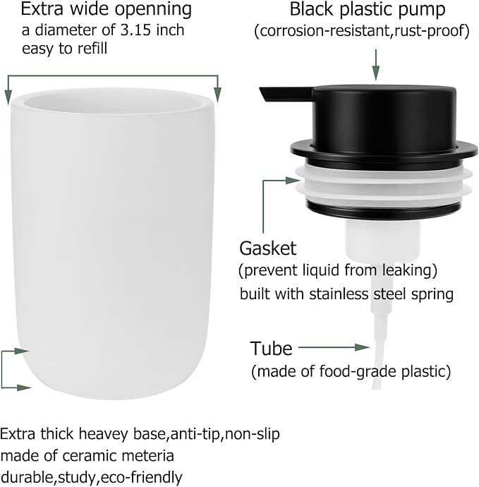 Foaming Soap Dispenser Thick Ceramic Foam Hand Soap Dispenser - Image 5