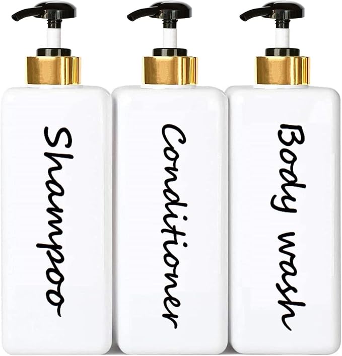 21oz Shampoo and Conditioner Dispenser Modern Refillable Shampoo Pump Bottles by DIDROOM