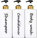 21oz Shampoo and Conditioner Dispenser Modern Refillable Shampoo Pump Bottles by DIDROOM
