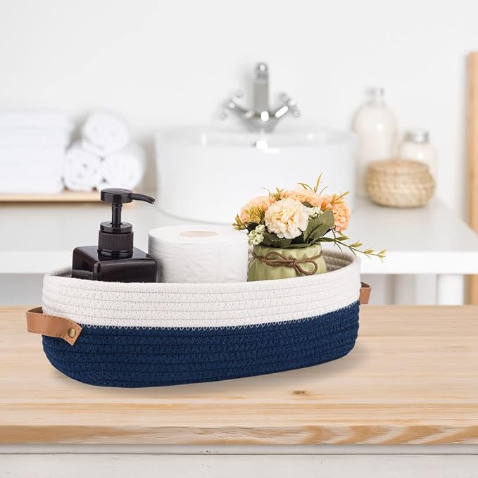 Set of 2 Toilet Basket, Woven Storage Basket - Image 4